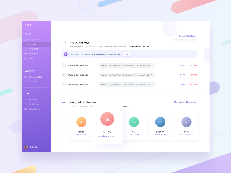 Enrich Dashboard Page