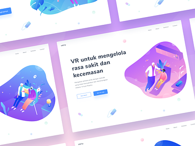Virtual Reality Other Pages colorful design desktop doctor flat gradient illustration isometric landing page old patient people peoples reality ui vector virtual web