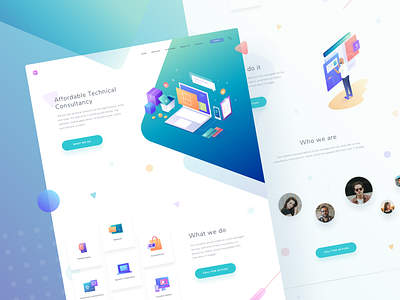 TC Homepage Design case colorful design desktop gradient icon illustration isometric landing layout page people ui ux vector web