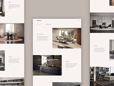 Poliform Concept - Collections Page concept design digital home interiors minimal responsive ui ux website