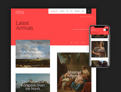 National Gallery Concept - Latest Arrivals art concept design digital gallery minimal painting responsive ui ux website