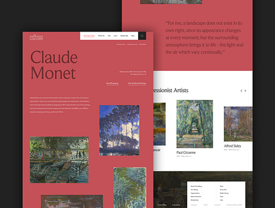 National Gallery Concept - Monet art artist concept design digital exhibition gallery monet painting responsive ui ux website