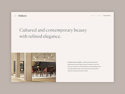 Poliform Concept - Editorial Screens concept design digital experiment home interiors minimal responsive ui ux website