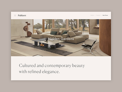 Poliform Concept - New Collection collection concept design digital furniture home interiors minimal new responsive ui ux website