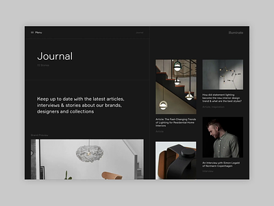 illuminate - Journal Scroll concept design digital experiment interiors minimal responsive ui ux website