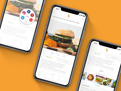 Finding Vegan App app design digital food food and drink icon lunch meals recipe ui ux vegan