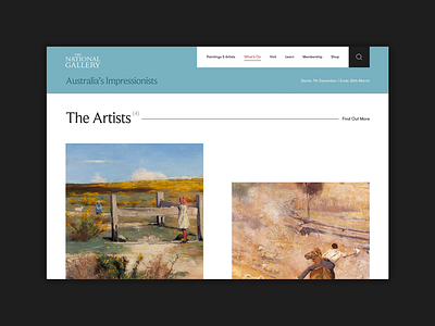 National Gallery Artist Interaction art concept design digital interaction ui ux website