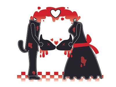 Gory Gala adobe alternative black cat blackcat blood cat creepy design digital illustration vector