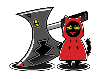 Little Red's Wolf adobe alternative black cat blackcat cat creepy design digital illustration vector