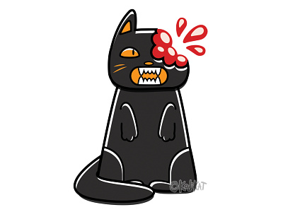 Sweet Tooth adobe alternative black cat blackcat blood cat creepy design digital illustration vector
