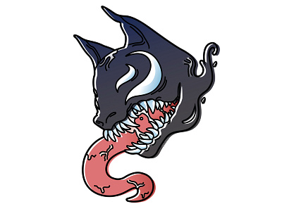 Venom Cat cat creepy illustration marvel monster teeth tongue vector venom