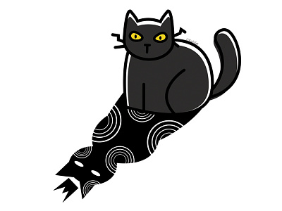 Shadow Prince adobe black cat blackcat cat creepy crown cute design digital illustration prince vector