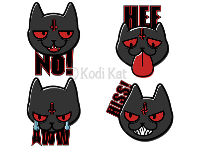 Hell Cats alternative black cat blackcat cat creepy cute design digital illustration vector