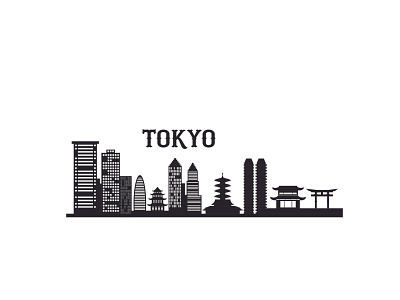 Tokyo city skyline silhouette background. Vector illustration