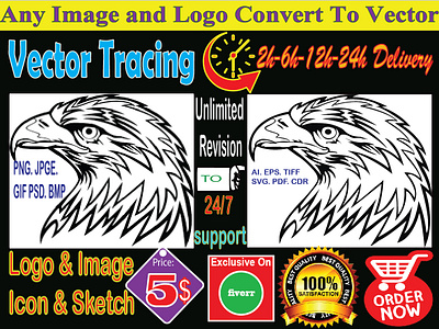 any artwork convert to perfect vector your desire time frame