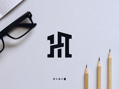 H + A Monogram architectural brand and identity branding industrial logo interior logo lettermark logo logoclub logocollection logoconcept logodesign logomark logotype monogram monogram letter mark personal brand texture type typography