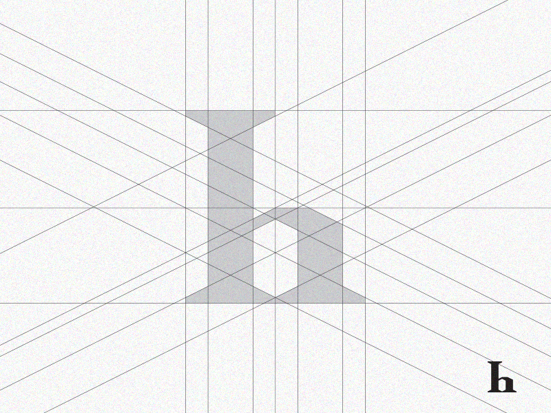 'h' Monogram Grid Process By Dipta Design On Dribbble