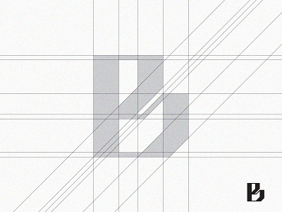 Letter B monogram grid process