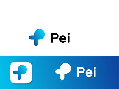 Pei logo app branding design gradient logo typography