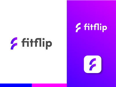 Fitflip Logo app branding character design gradient icon illustration logo typography