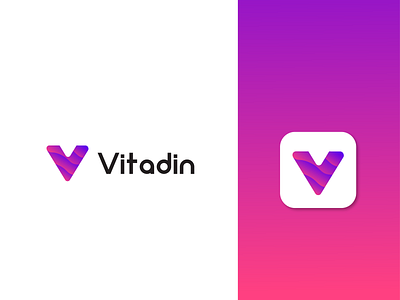Vitadin branding logo branding character design gradient icon illustration key visual logo typography