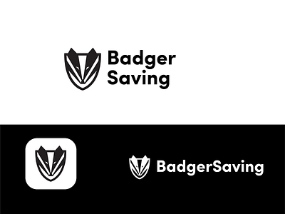 Badgersaving branding logo app badger branding brandmark character design icon insurance logo save typography