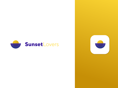 Sunsetlovers Logo app branding design gradient icon logo minimal sunset