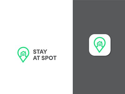 STAY AT SPOT LOGO app branding character design icon illustration key visual logo typography