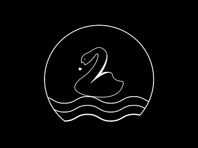 Negative Space Paddling Duck branding illustration logo