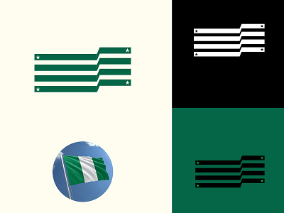 Nigerian Flag (I Need dribbble invites) icon illustration logo typography