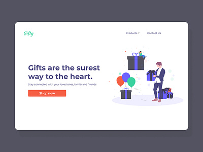 Gifty branding design flat minimal ui web website