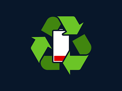 Batteries battery eco green icon recycling