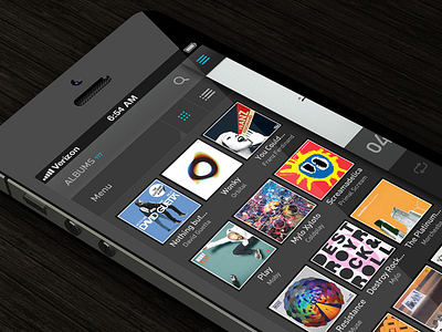 Shimmer Album View album art ios iphone iphone 5 lee black music app music player ui design