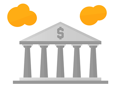 The "Bad Bank" - Bank On bank bank on classical columns greek illustration