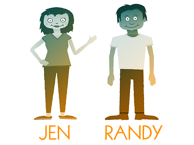 Color Characters 1 - Bank On bank on cartoon couple greyscale illustration people