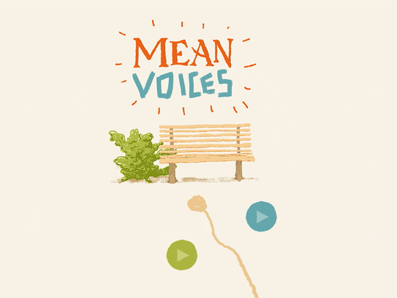 Mean Voices - Interactive animation illustration interactive phaser schizophrenic