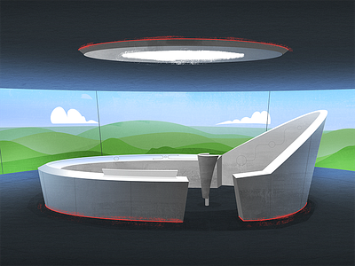 Control Center Illustration WIP ba7 control panel illustration mid century technology tree house