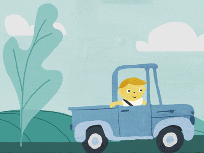 Truck and Landscape Animation after effects animation character kid rubber hose