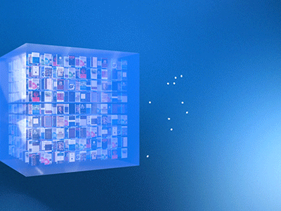 Glassy Cube Render 2 3d cube element 3d glass library. light logos