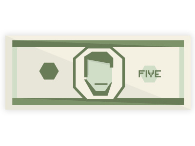 Money Squared dollar five lincoln simple
