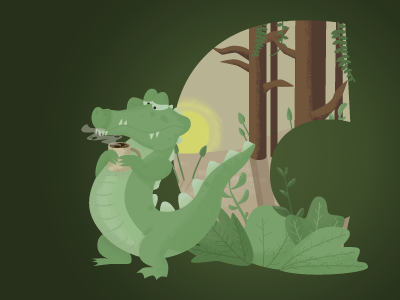 Croco abc adventure alphabet crocodile design illustration
