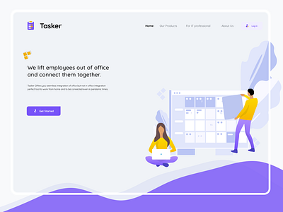 Tasker Product concept | Landing Page | Light Mode