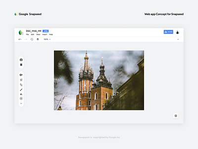 Google Snapseed | Web App Concept | Light Theme