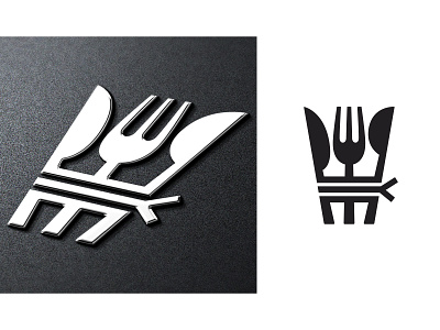 wip fork knife logo mark spoon symbol