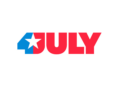 4 JULY 4 july america american flag independence day letter logo logo mark symbol logotype mark monogram negative space negative space logo negativespace star star logo symbol typography