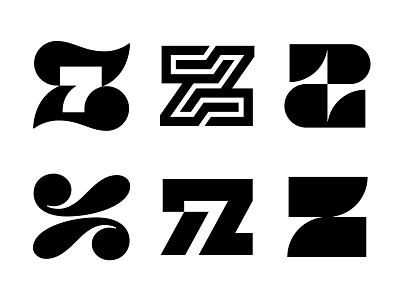 z7 / z logos 7 letter logo logo mark symbol logotype mark monogram negative space symbol typography z z letter z logo z7
