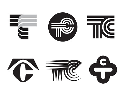 TC Versions letter logo logotype mark monogram negative space symbol tc tc logo tc monogram typography
