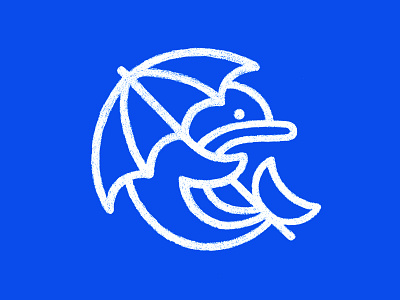 Dolphin with Umbrella / Sketch / Batumi batumi dolphin dolphin logo line logo logo mark sea sketch symbol umbrella