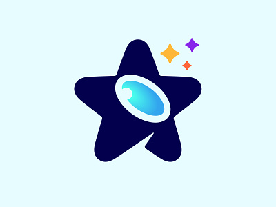 Star + Telescope astronomy logo logo mark symbol mark negative space negative space logo space star stars symbol telescope