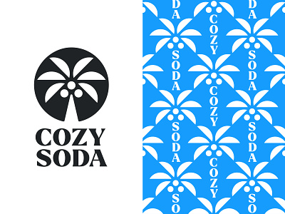 Cozy Soda V2 branding cozy cozy soda letter logo logo mark symbol logotype mark monogram negative space palm palm logo palm tree symbol typography